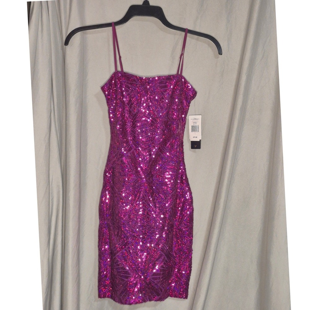 City Triangles Orchid Purple Sequin Cocktail Dress Size 1 8U69HZ3CT3 NWT